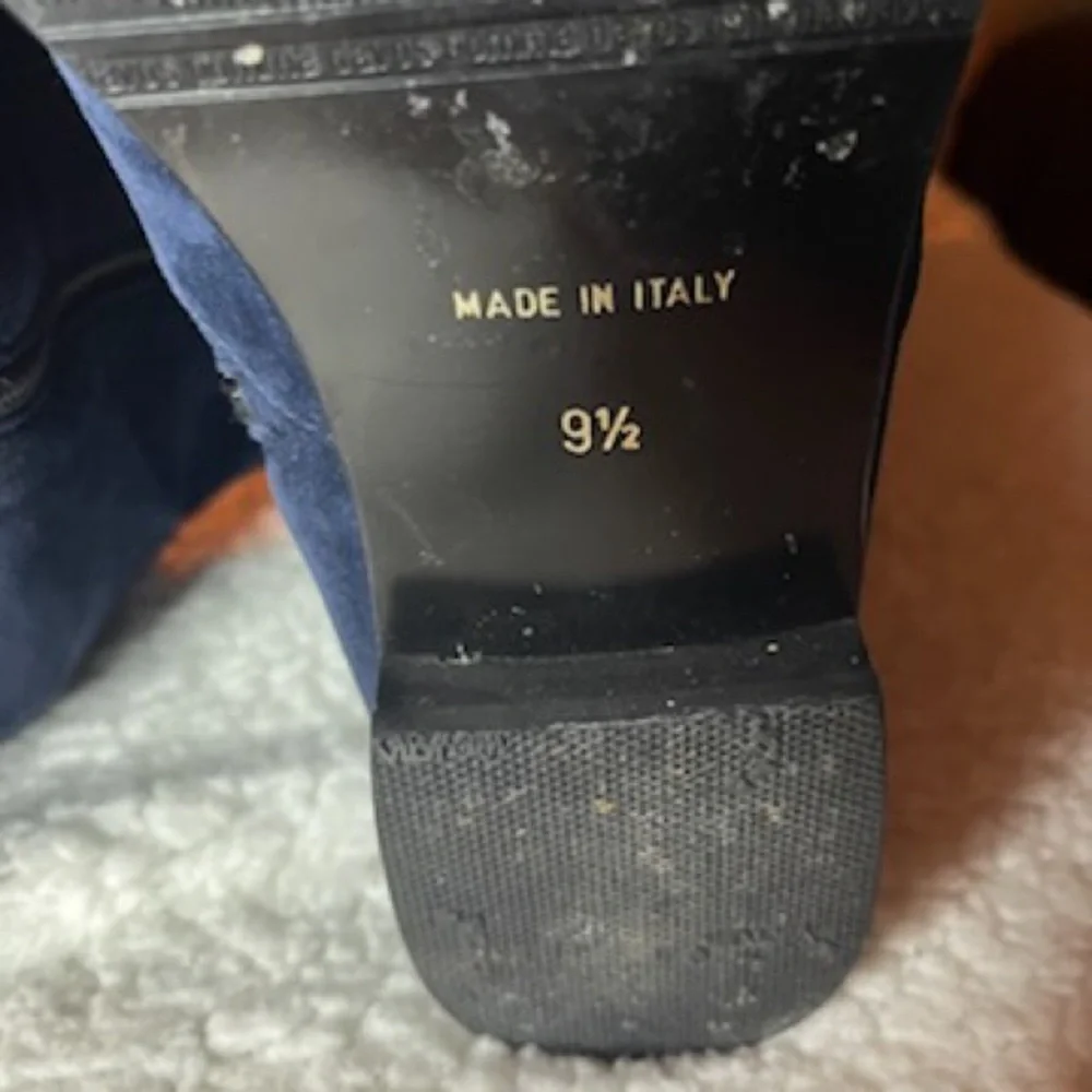 Aquatalia Blue Suede Knee-High made in Italy Boots - Picture 5 of 7